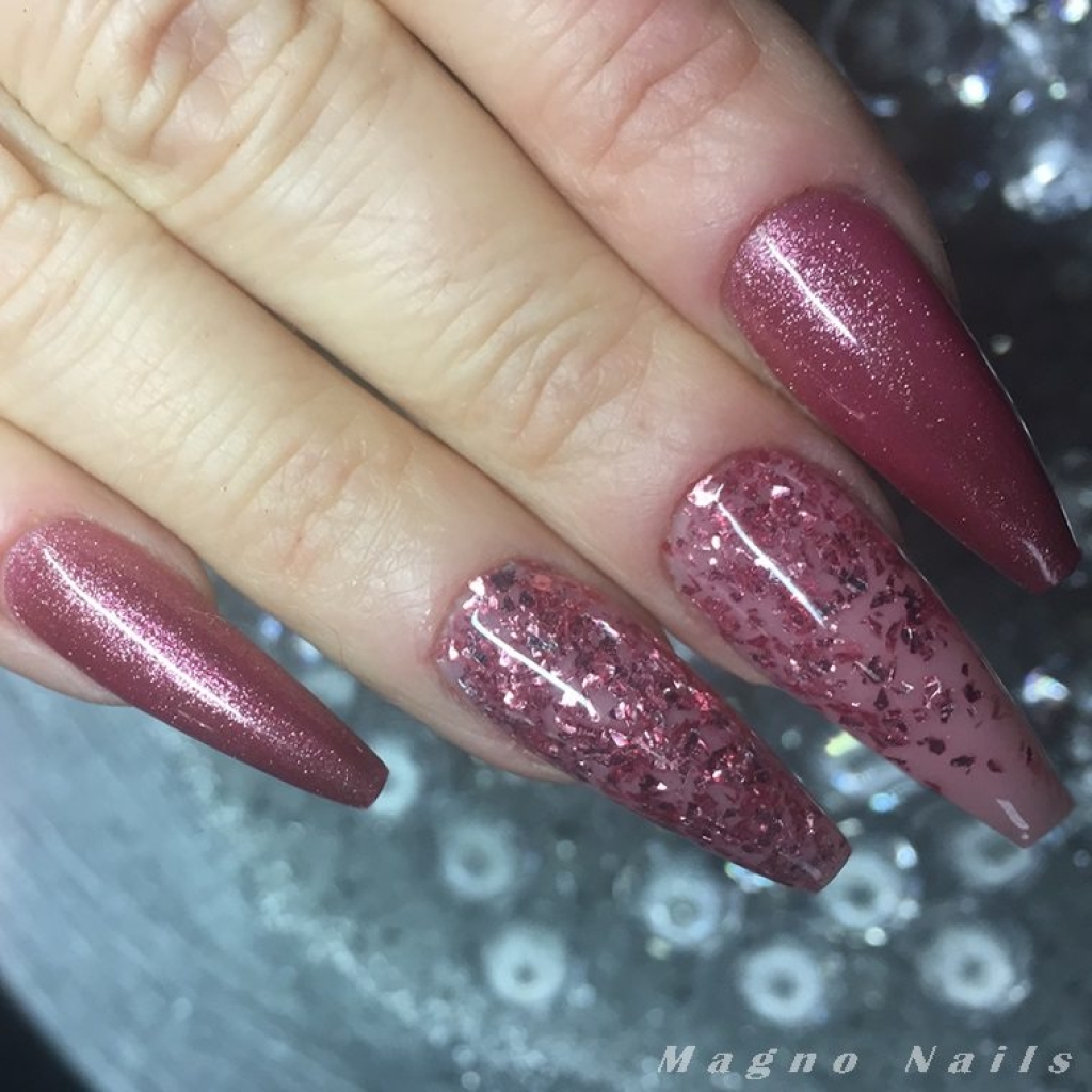 Chrome Nägel altrose - Chrome Glow Gel - Teerose