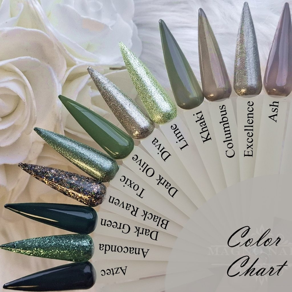 Militärgrüne Farbpalette - Farben Colorgel Tips Nägel
