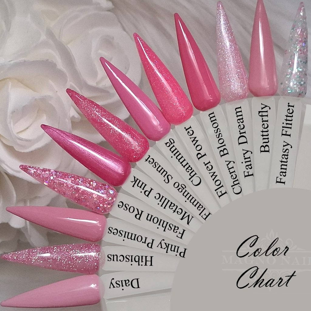 Farbpalette Multicolor Glitzer Nägel Nageldesign Pink Rose