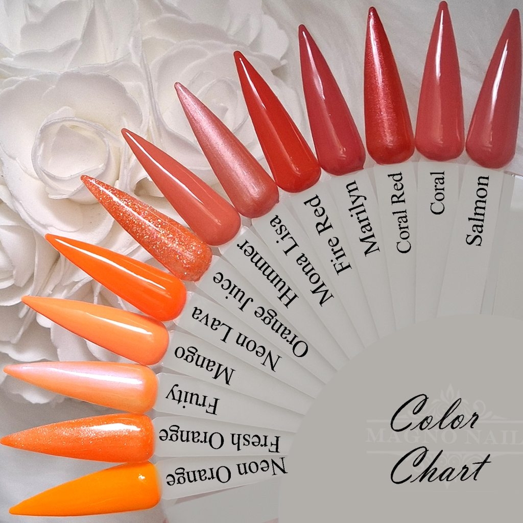 Neon Orange Farbpalette Nageltips Nägel Tips Color Pops
