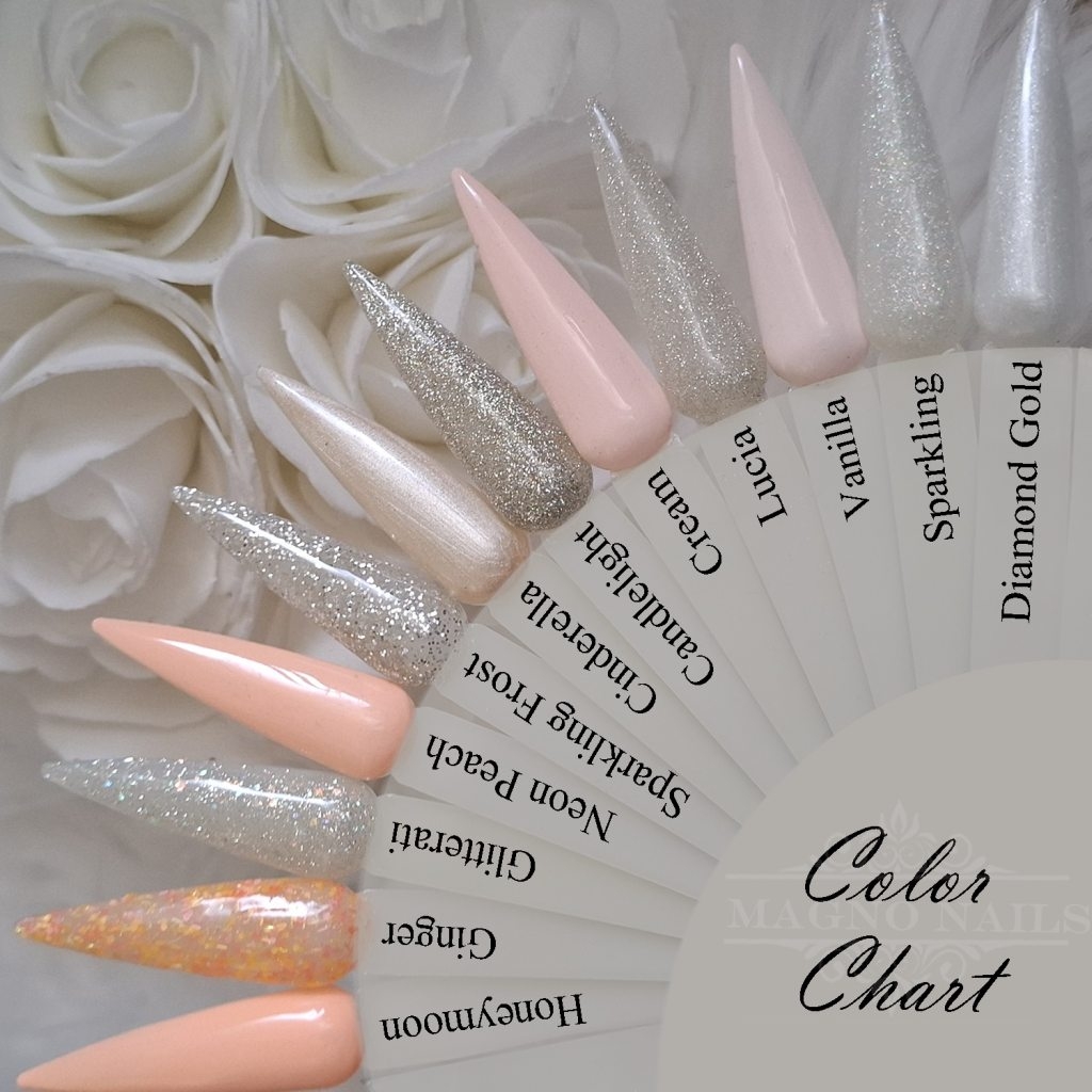 Neon Apricot Pfirsich Nägel Palette Glitter Glitzer Nageldesign