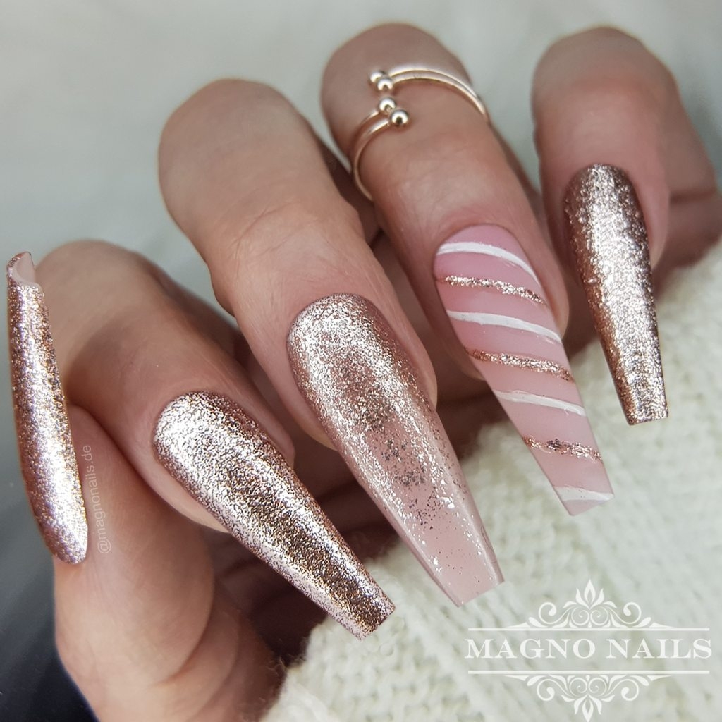 Winterdesign - Chrome Glitter Glam Gel - Rose Gold