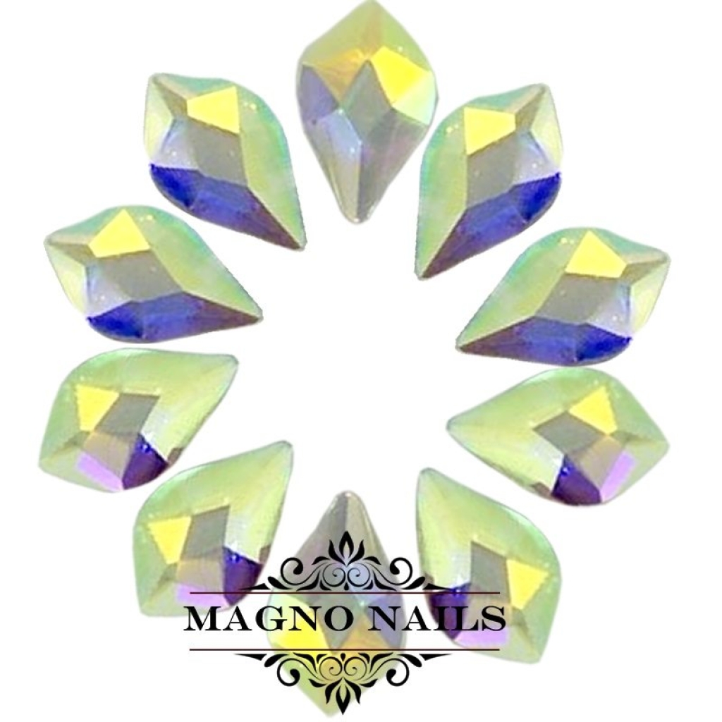 Overlay - Glas Strasssteine - Elipse 5 x 8mm - Crystal AB Nageldesign Nägel Schmuck Nails 