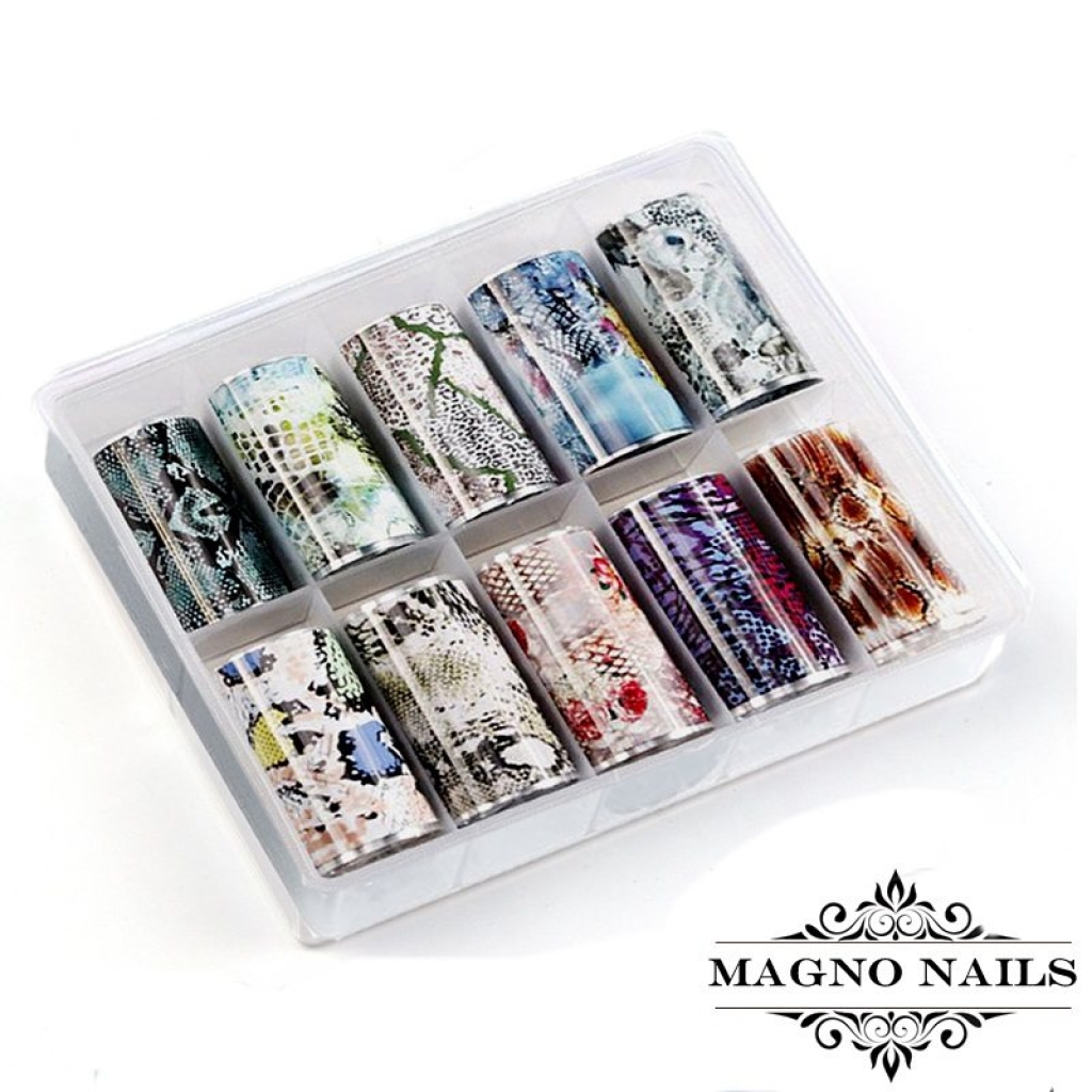 Nail Art Transfer Folien Set - Snake Nagelfolie Nageldesign Folie Tranferfolie Nailart