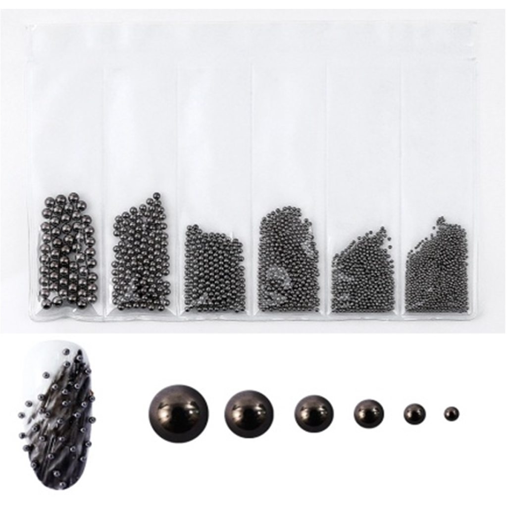 Nail Art Glasperlen - in 6 Größen schwarz Nägel Nail art Nailart Nageldesign Nagel
