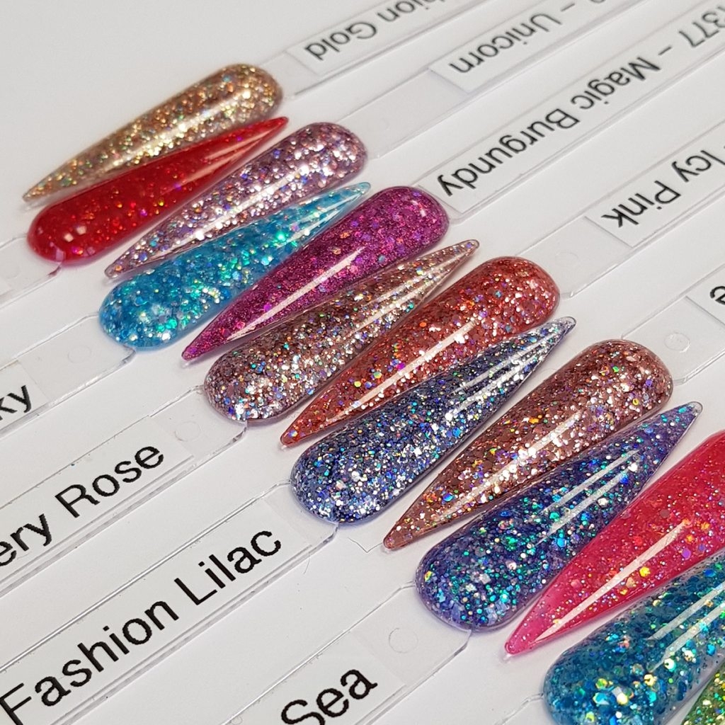 Bunte Sommer Glitter Gele mit Pailetten