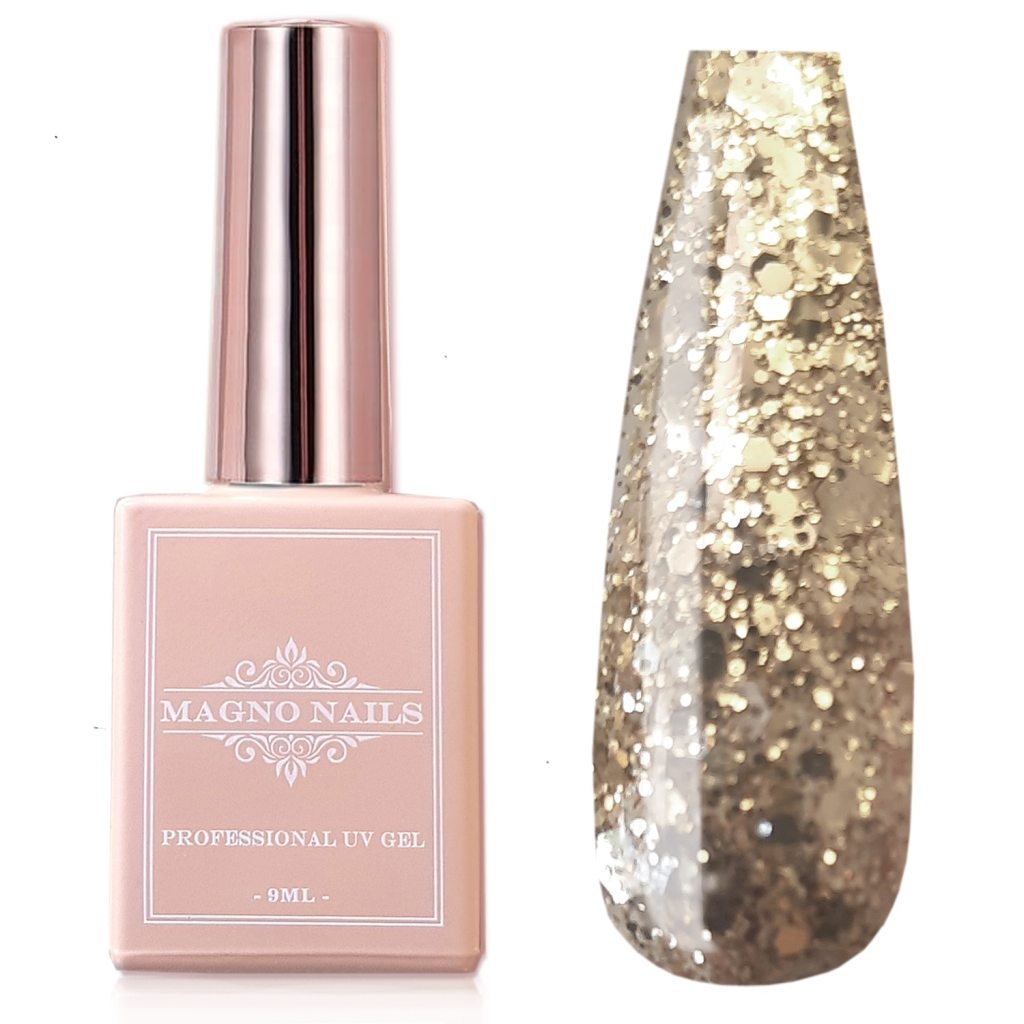 UV Gel - 6015 - Glitter Gel Lack - Heat of Gold