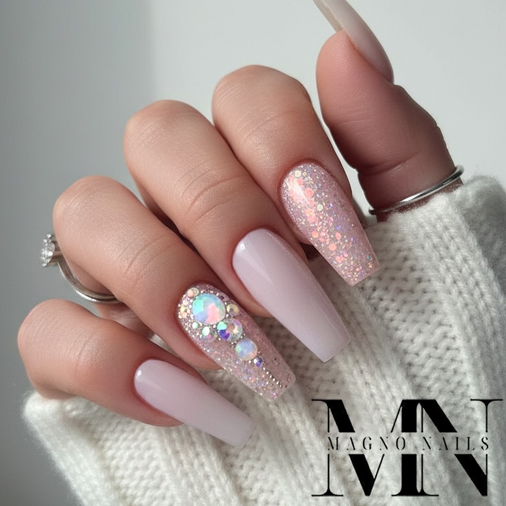 Rosa leicht lila Camouflage Gel Glitzer