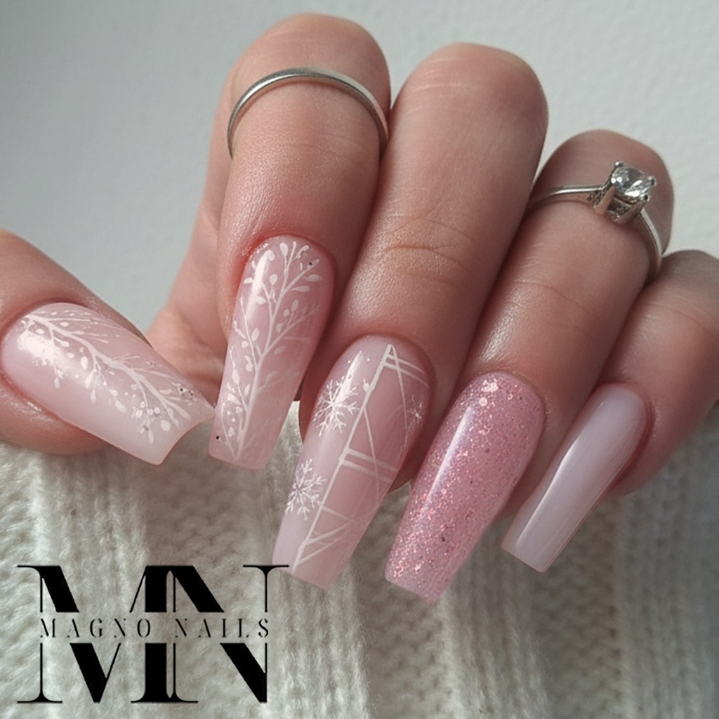 Rosa Nude Make UP Gel mit Glitter Flakes