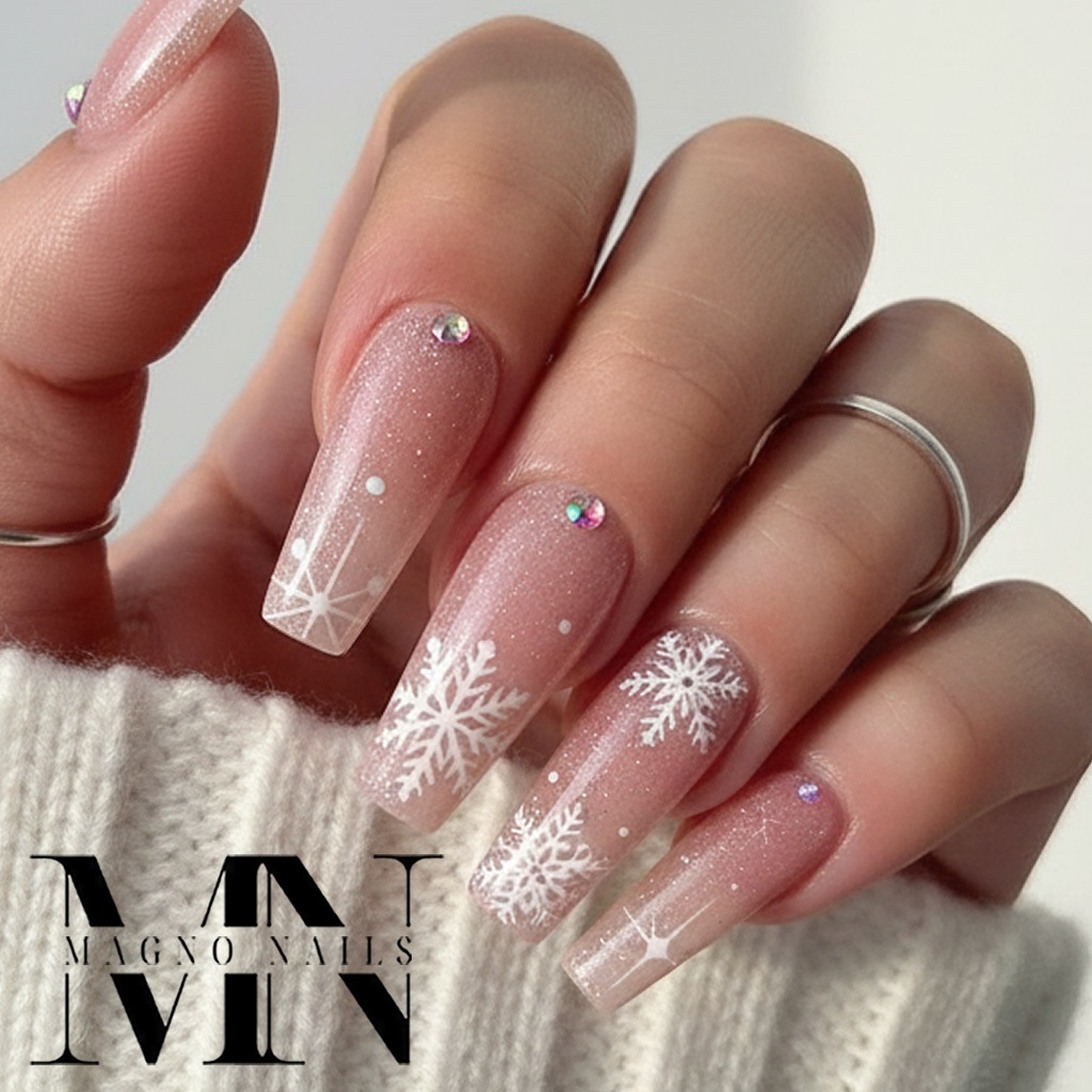 Pink Nude Flush Glitzer - leuchtende Glitter Cover Gel Winterdesign