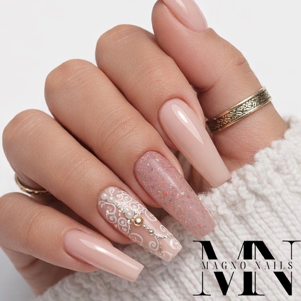 Nude Make UP Gel mit Metallic Flakes