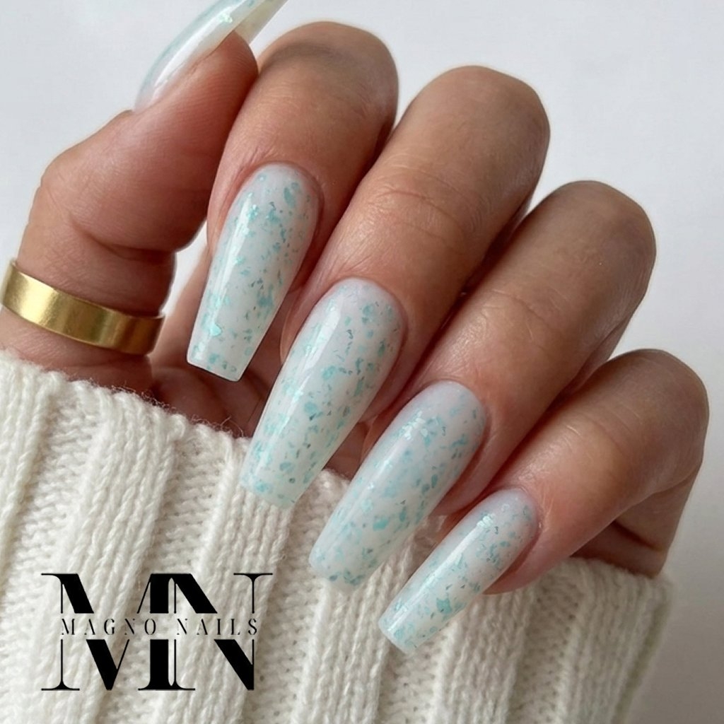 Marble Gel - Marmor Gel - Turquiose Flakes Cover Gel