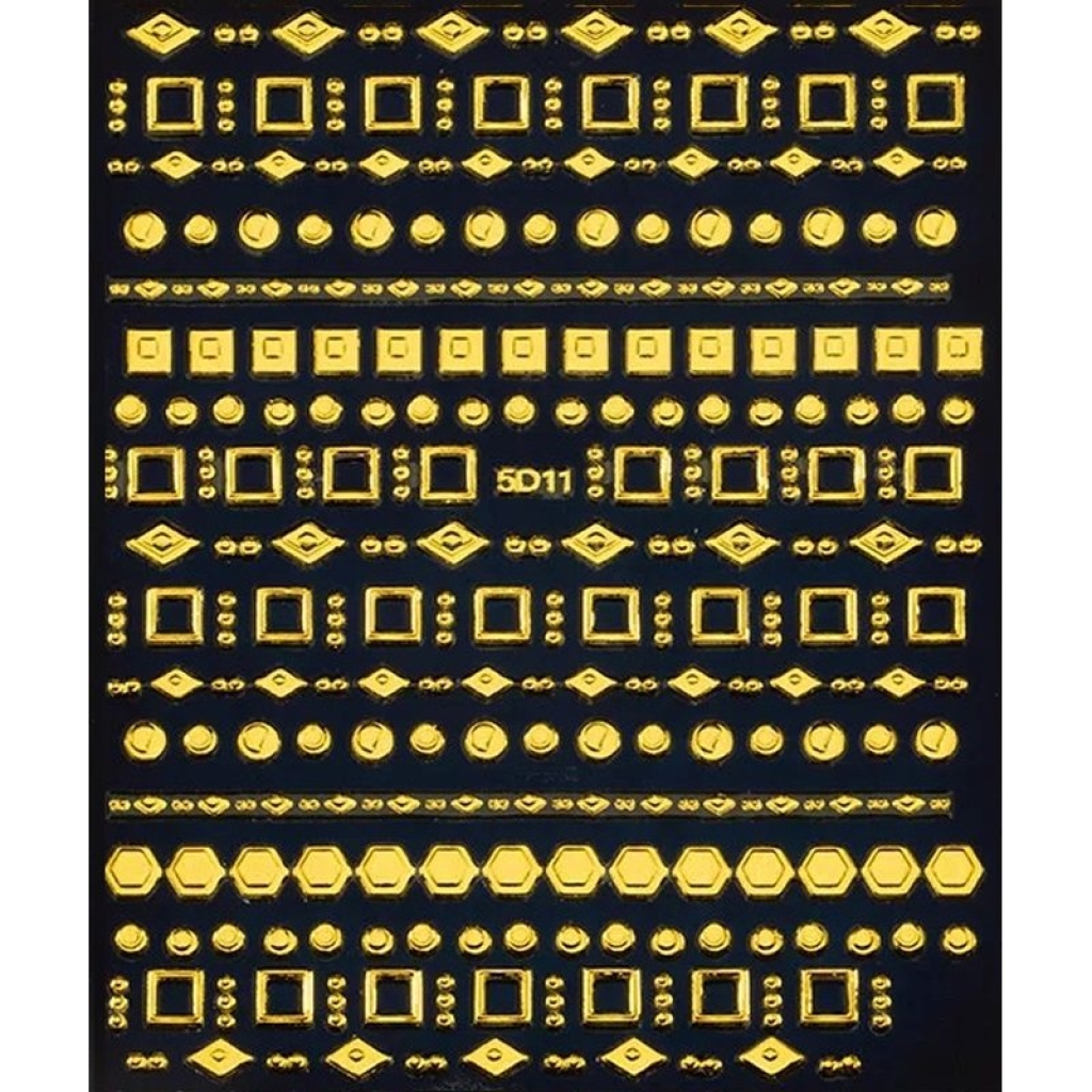 5D Metallic - Geometrische Sticker - gold