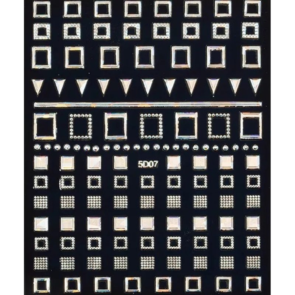 5D Hologramm - Geometrische Sticker - silber