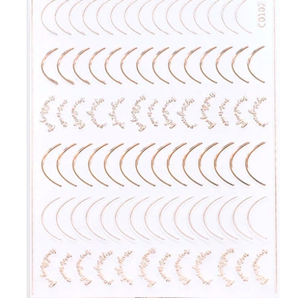 3D Nail French Line Sticker - C0102 - rosegold