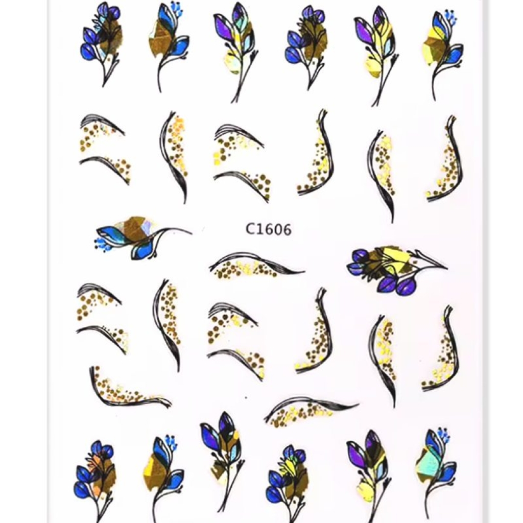 3D Metallic Sticker - schwarz - gold - C5001