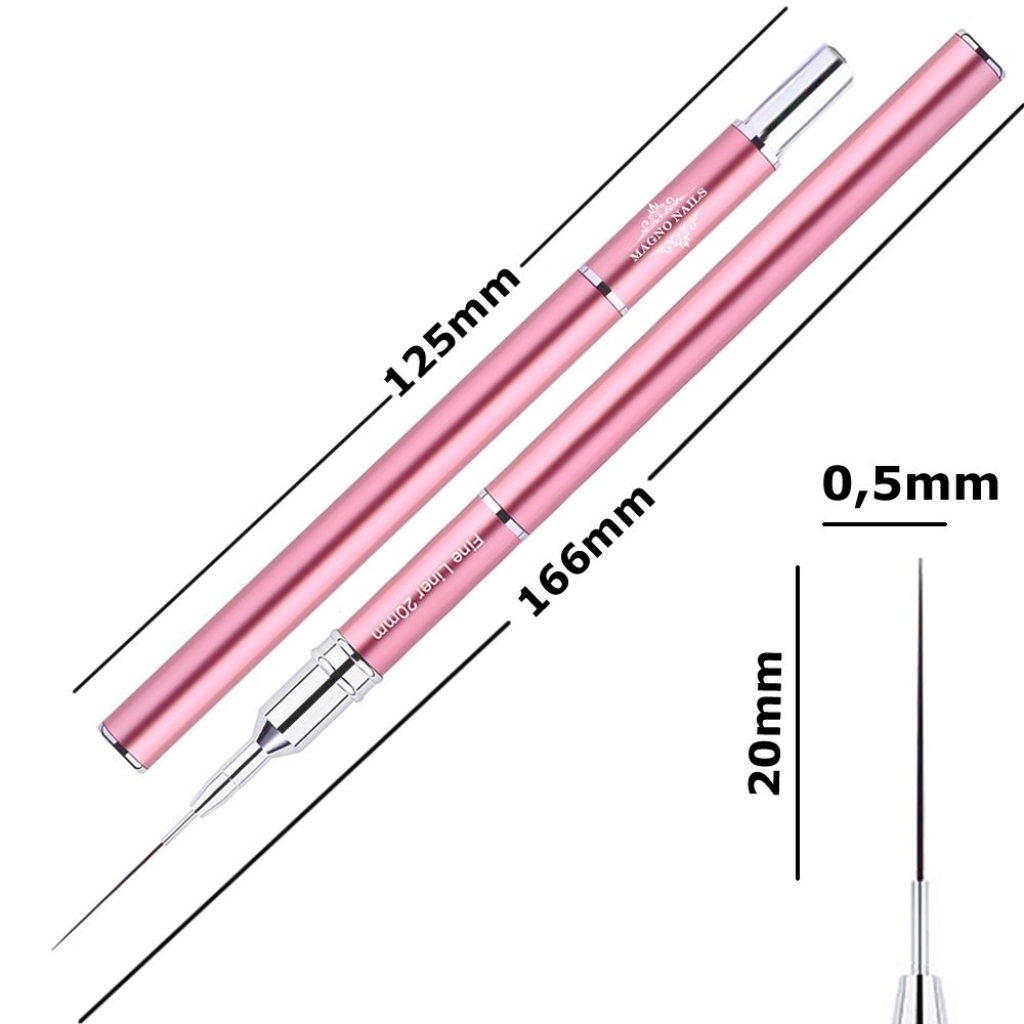 Designer Nail Art Pinsel Pink - Fine Liner 20mm Nageldesign Nägel Nail