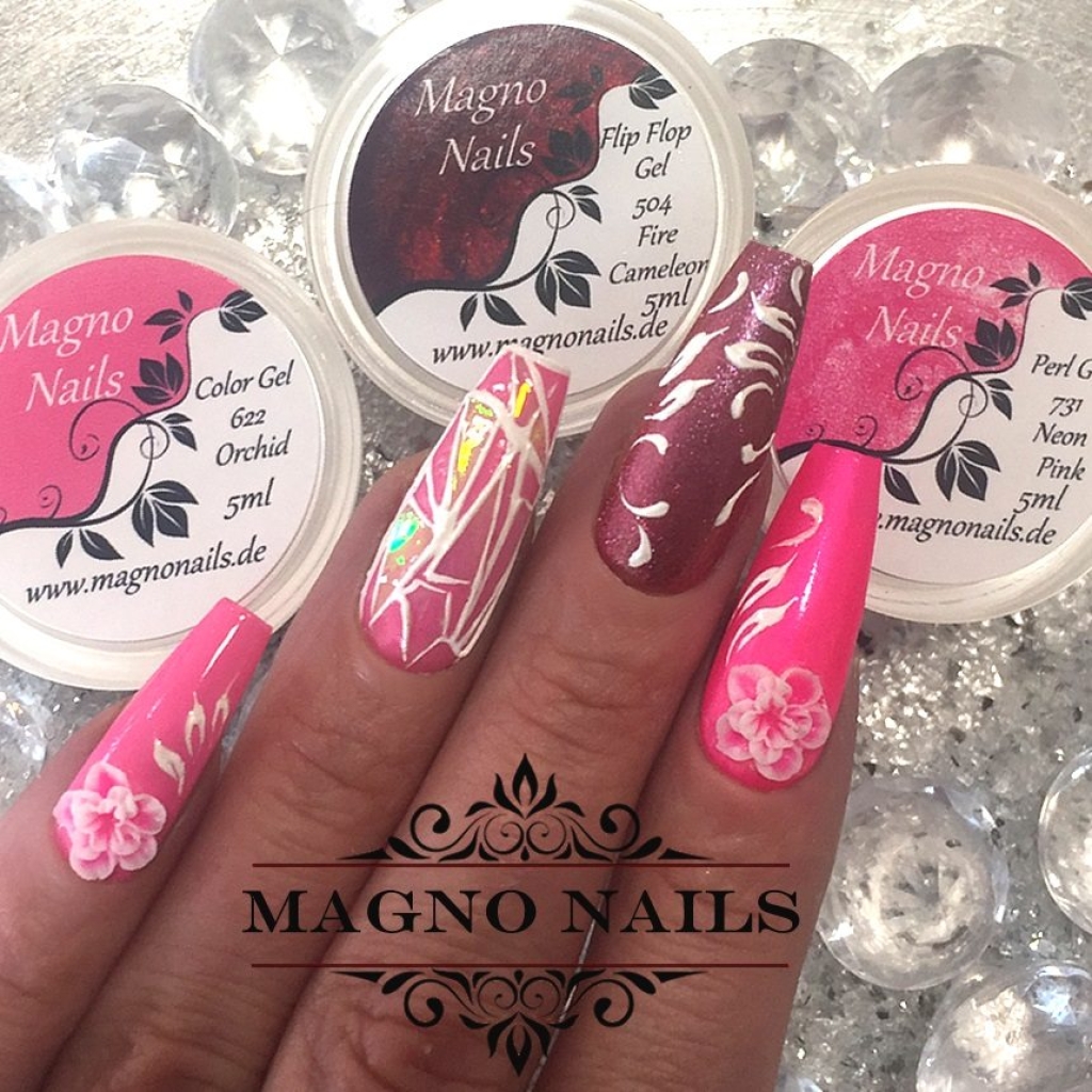 Extreme Pink Bordeaux Sommernägel Nageldesign Ideen Sommer Nägel Sommer Nagelgel