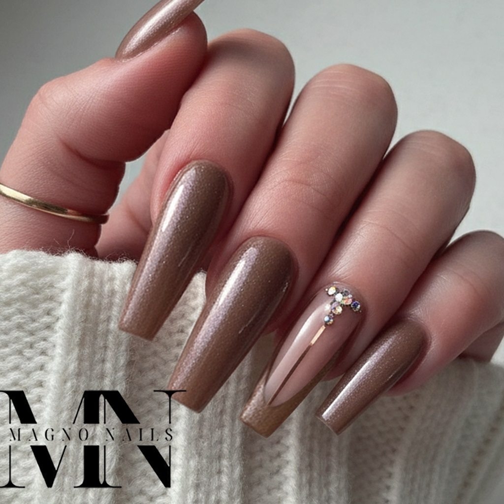Perl Metallic Nude - Braune Nägel - Nageldesign Ideen schlicht Ballerina