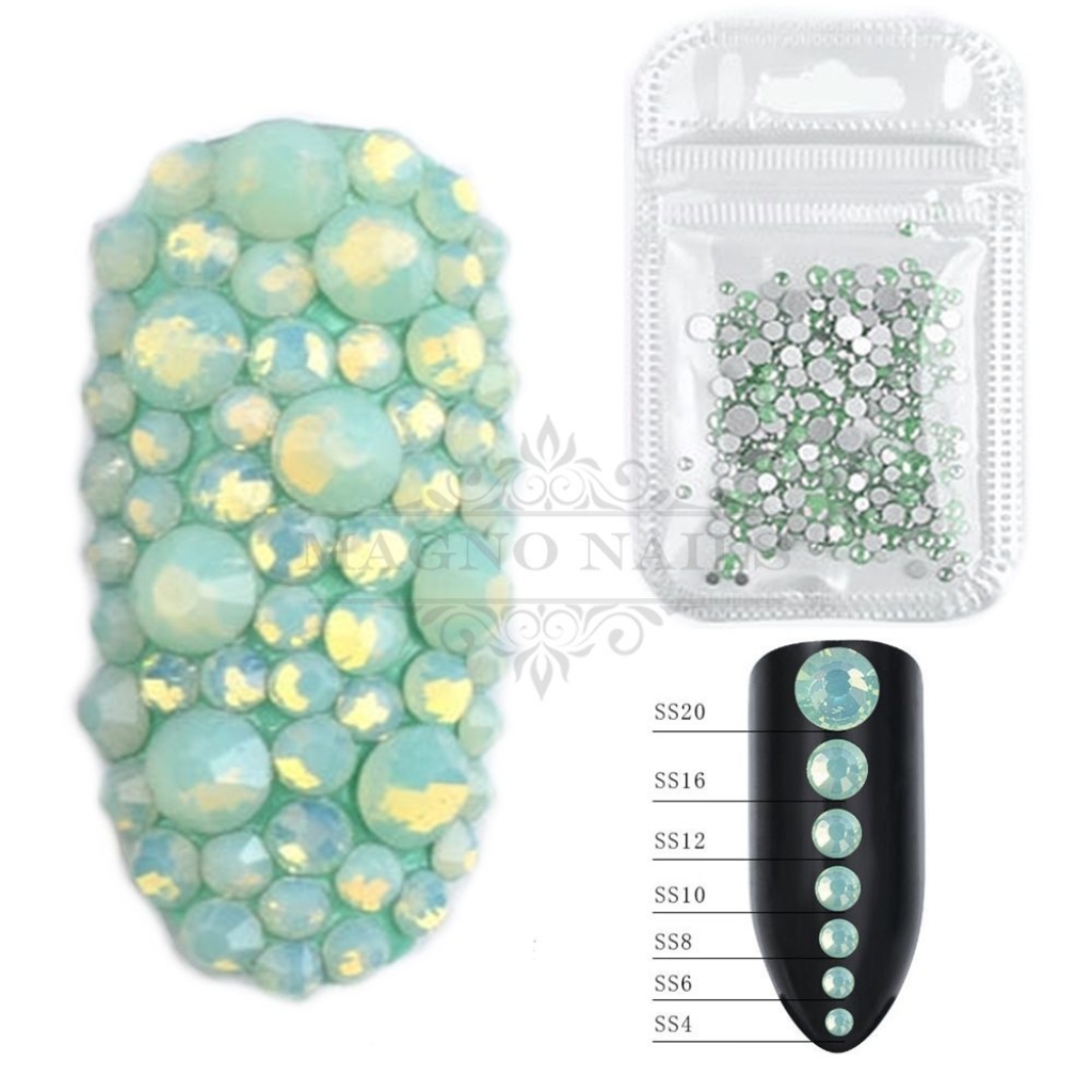 Strasssteine rund - Green Pearl Nageldesign Nägel Nails Nagelstudio Einleger Nailart