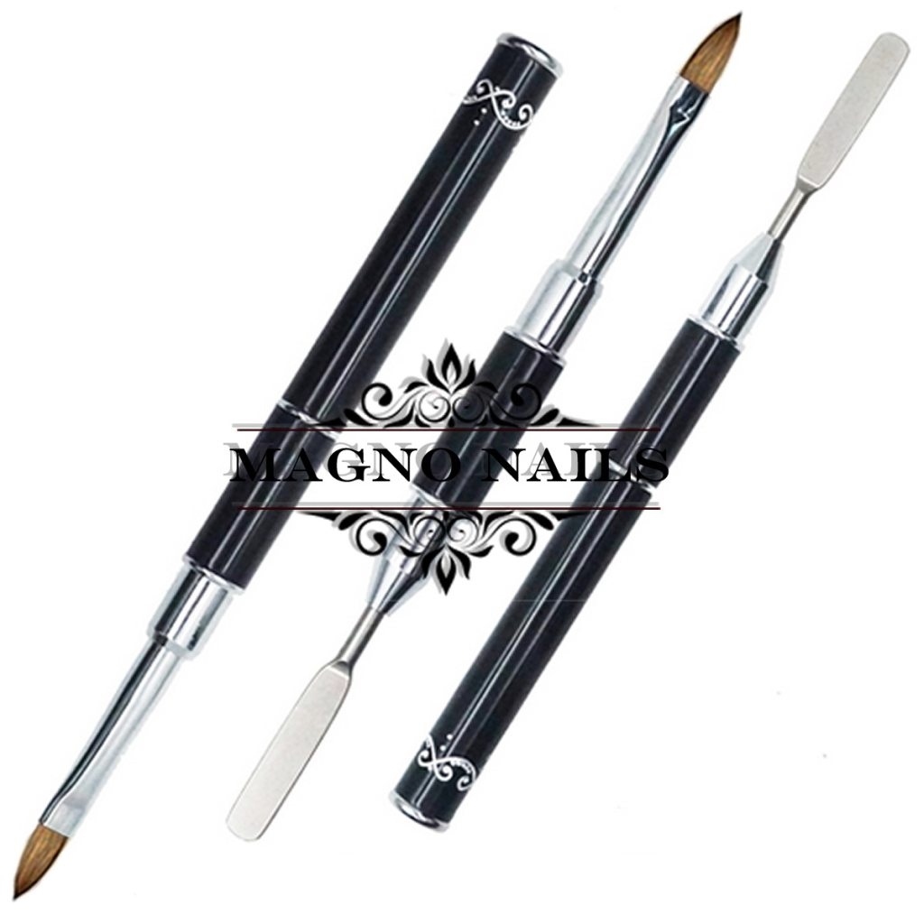 2 in 1 Designer Modellage Gel Pinsel mit Spatel Nageldesign Nägel Nail