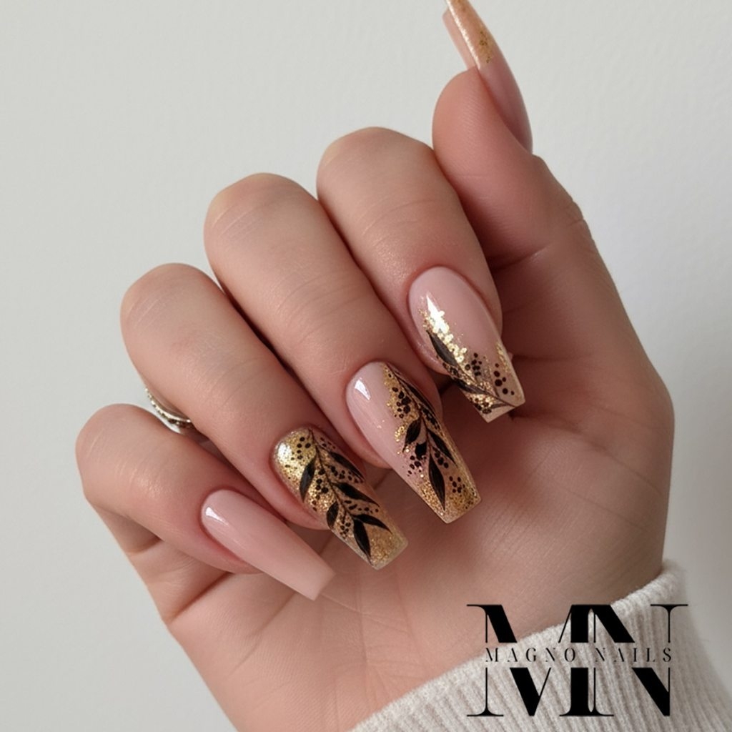 Nageldesign Ideen mit Polygel Nude - Acrylgel beige