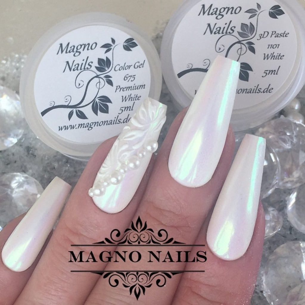 Weiße Hochzeitsnägel Chrome Chrome Nageldesign Ideen Schnörkel