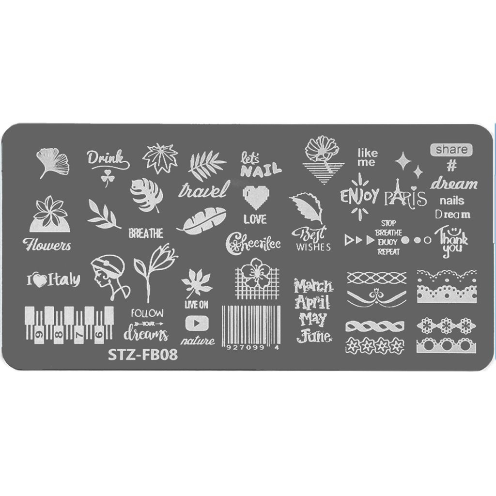 Nail Art Stamping Schablone - STZ-N02- STZ-N02