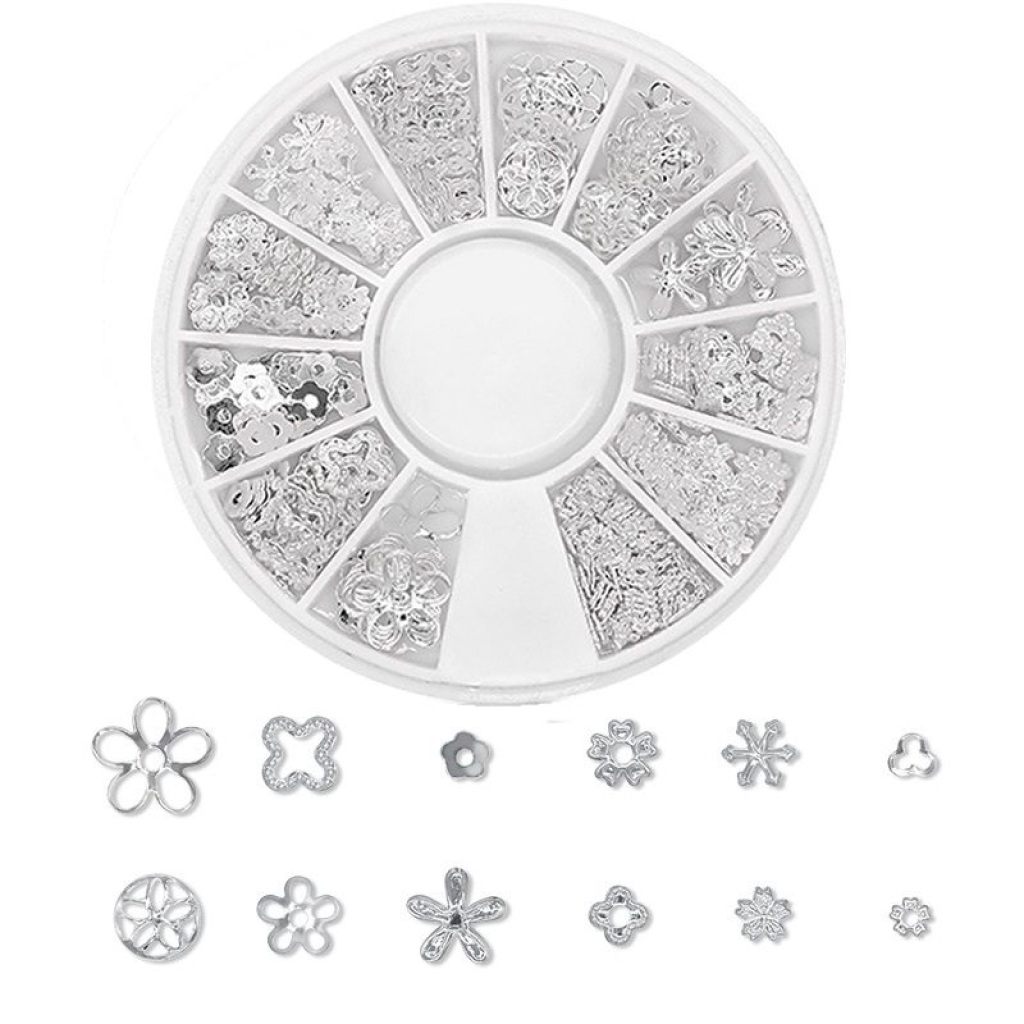3D - Einlegemotive - Overlays silber Nail Art Nailart Schmuck