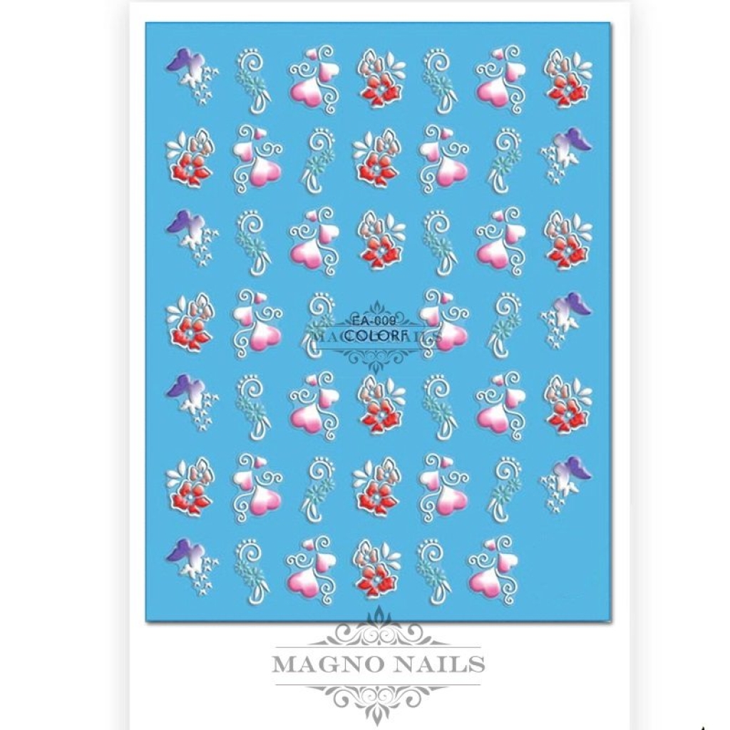 3D Design Nail Sticker - 3D Wraps Selbstklebende Nagelaufkleber Nagelsticker