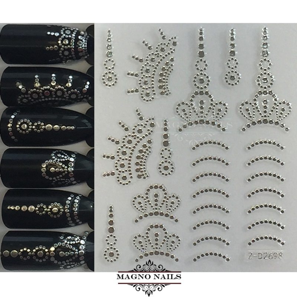 3D Metallic Nail Sticker - silber Seblstklebende Aufkleber Nagelsticker Nagelaufkleber