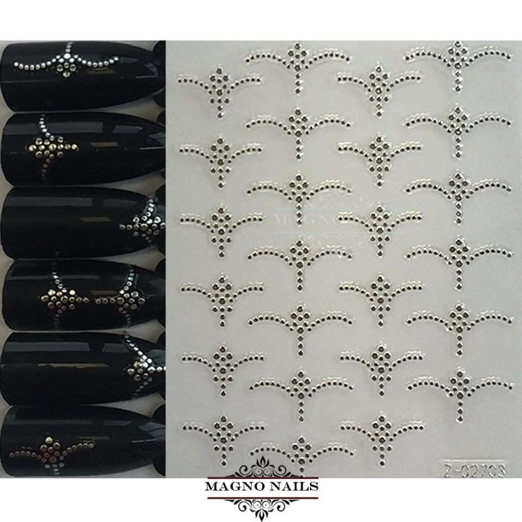 3D Metallic Nail Sticker - silber Seblstklebende Aufkleber Nagelsticker Nagelaufkleber