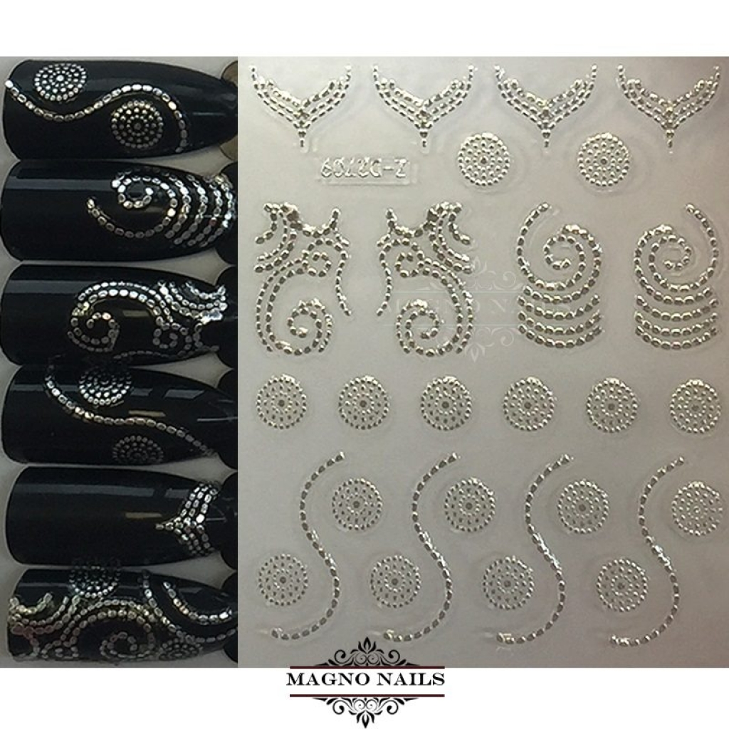 3D Metallic Nail Sticker - silber Seblstklebende Aufkleber Nagelsticker Nagelaufkleber
