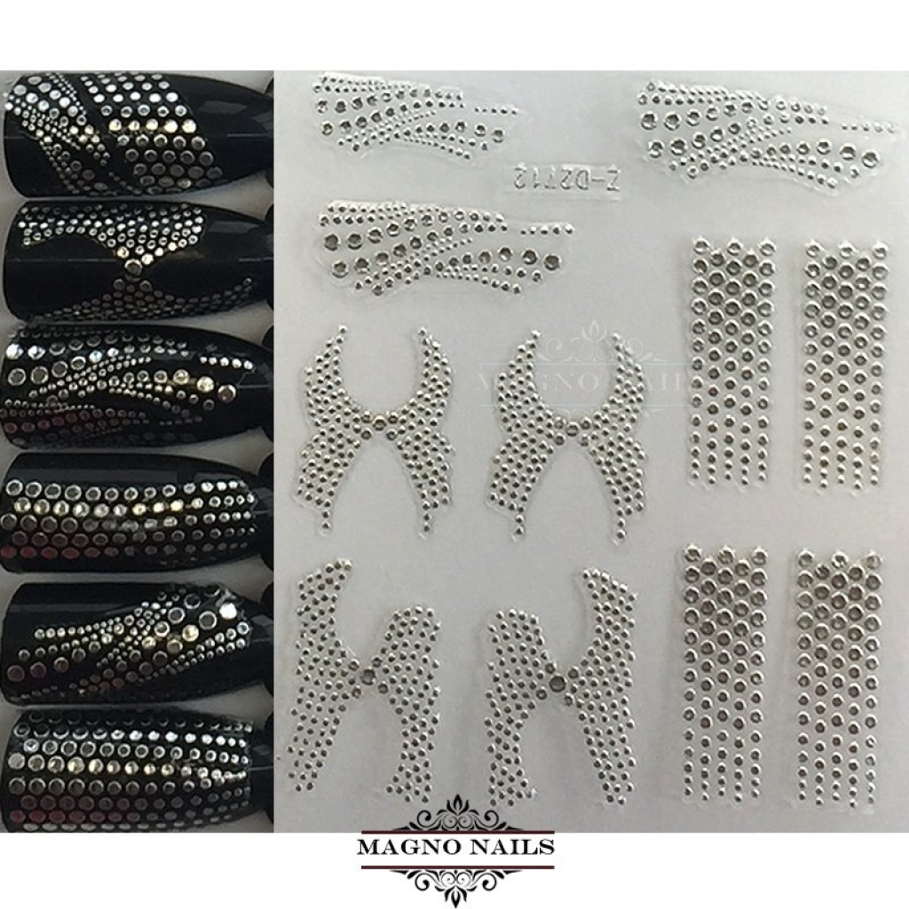 3D Metallic Nail Sticker - silber Seblstklebende Aufkleber Nagelsticker Nagelaufkleber