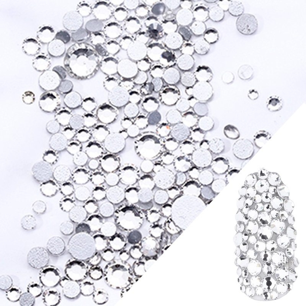 Glas Strasssteine mix rund - Crystal Nail Art Nails Nagel Nögel Nailart