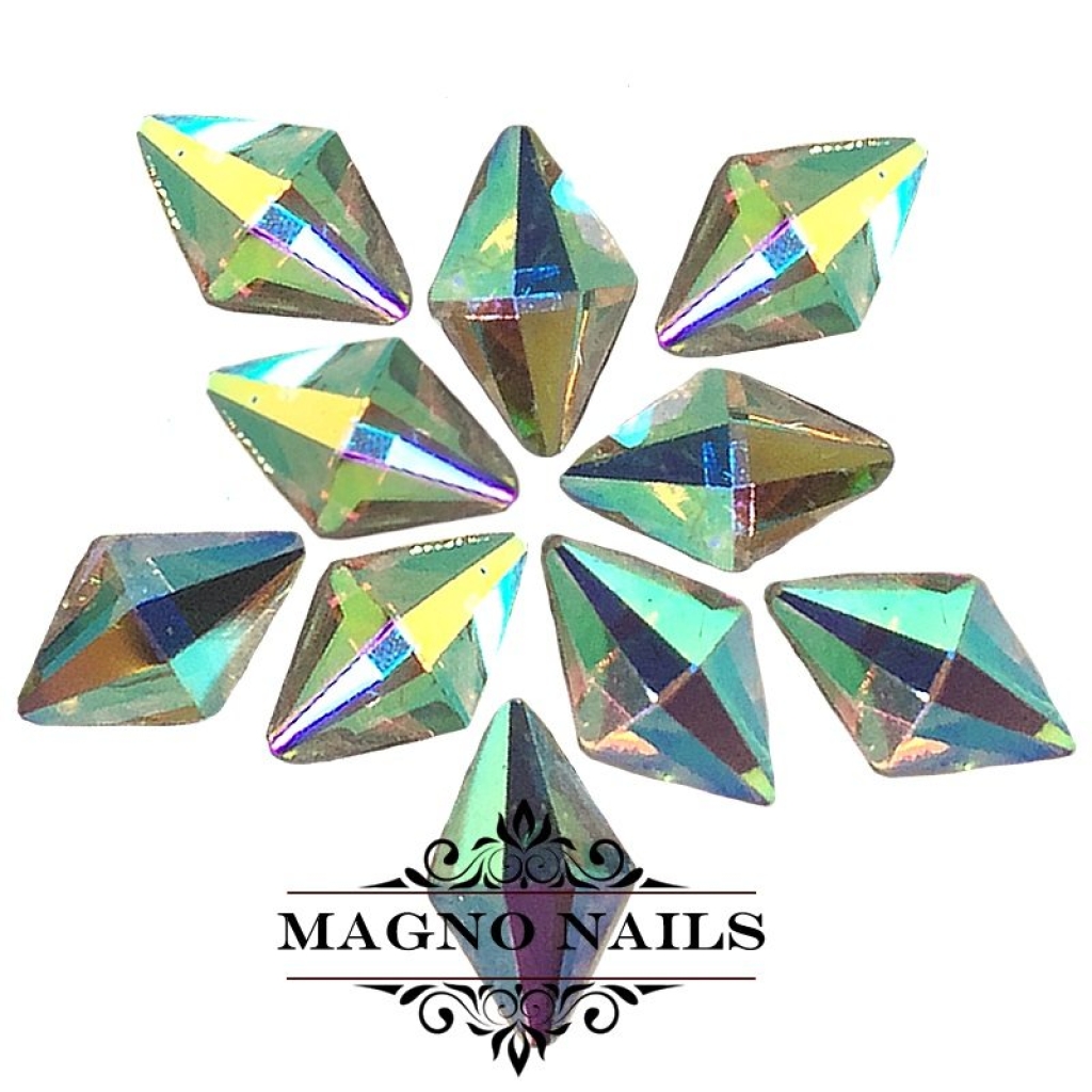 Overlay - Glas Strasssteine - Rhombus 6 x 8mm - Crystal AB Nageldesign Nägel Schmuck Nails 