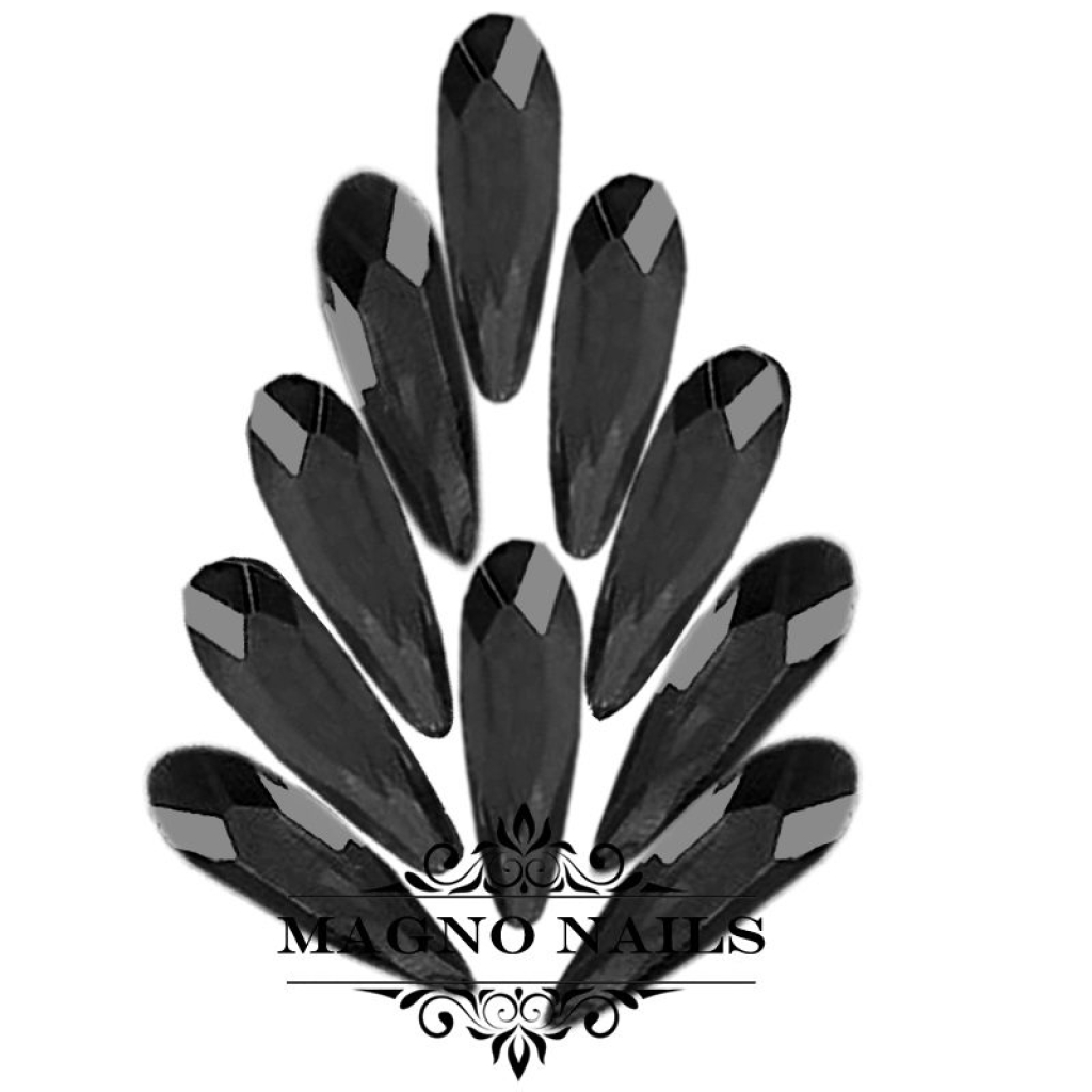 Overlay - Glas Strasssteine - Tropfen 3 x 7mm - schwarz Nageldesign Nägel Schmuck Nails 