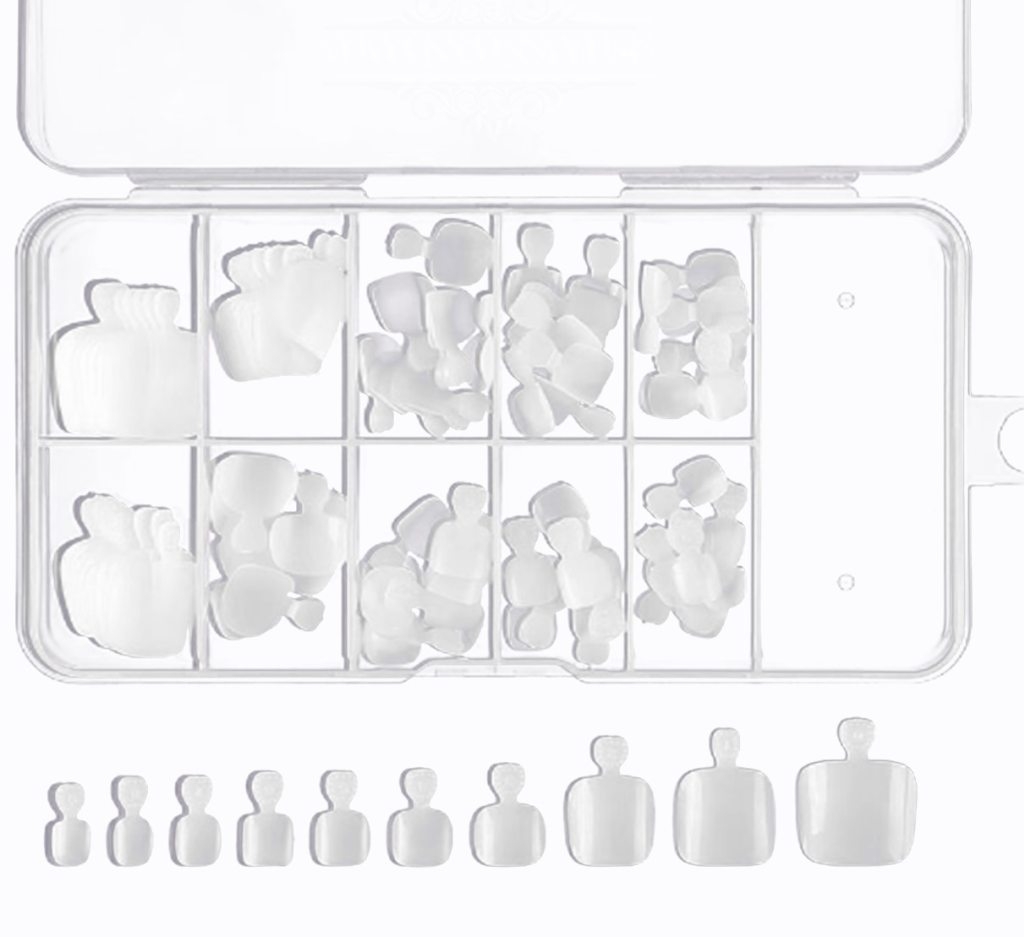 100 x Fußnägel Tips natur in einer Box