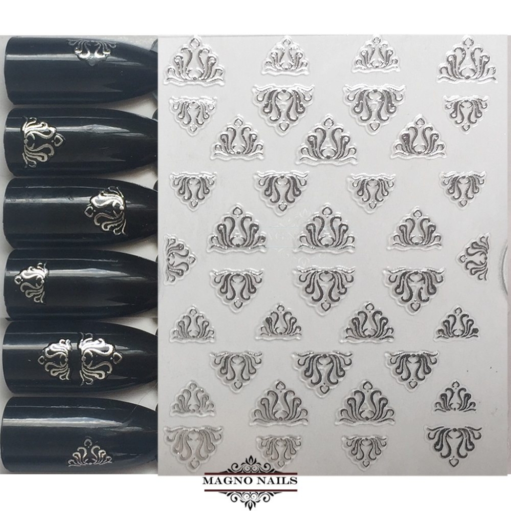 3D Metallic Nail Sticker - silber Seblstklebende Aufkleber Nagelsticker Nagelaufkleber+