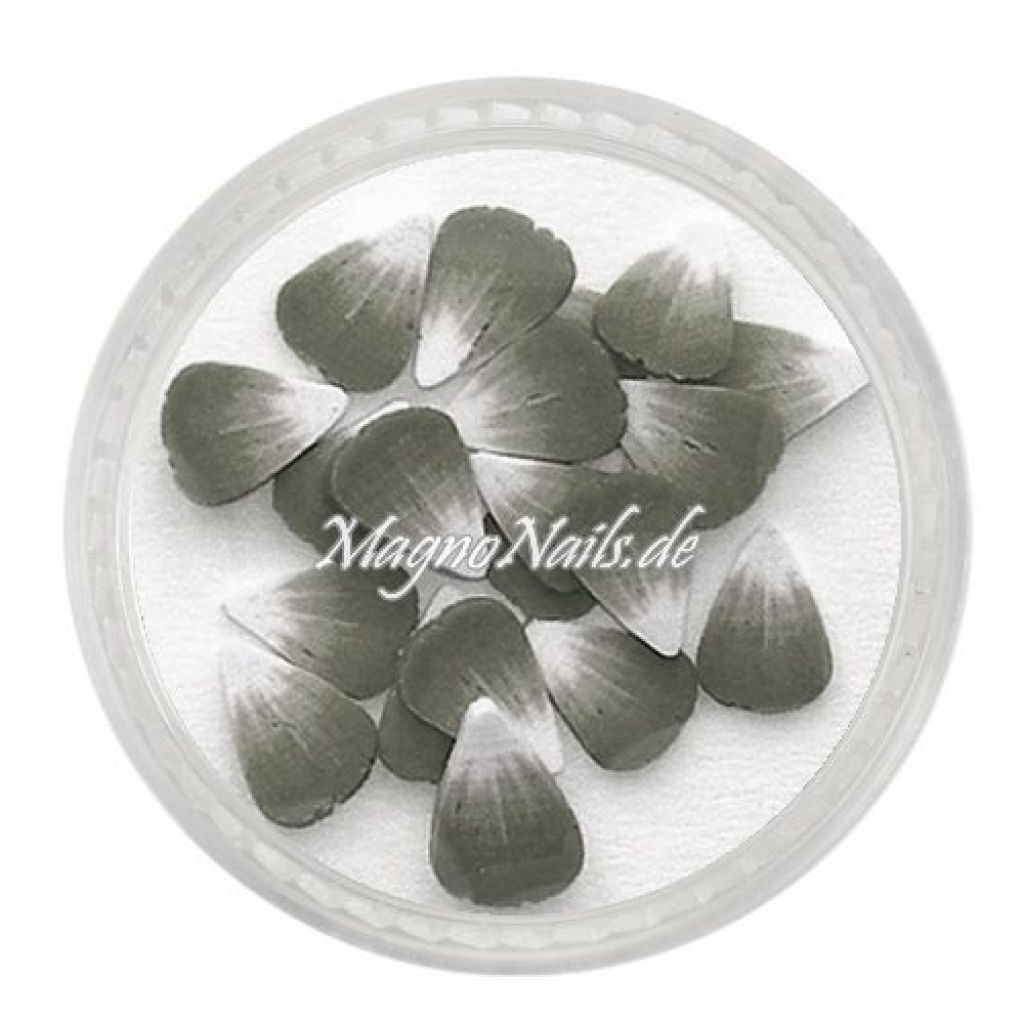 Einlegemotive - Fimo Shapes - Blüte grau Nail Art Nails Nagel Nögel Nailart