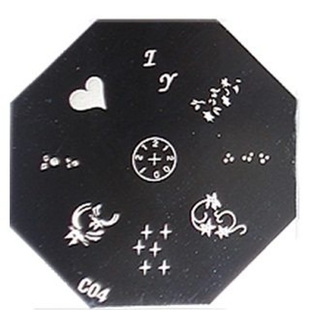 Nail Art Stamping Schablone C04 Katzen French