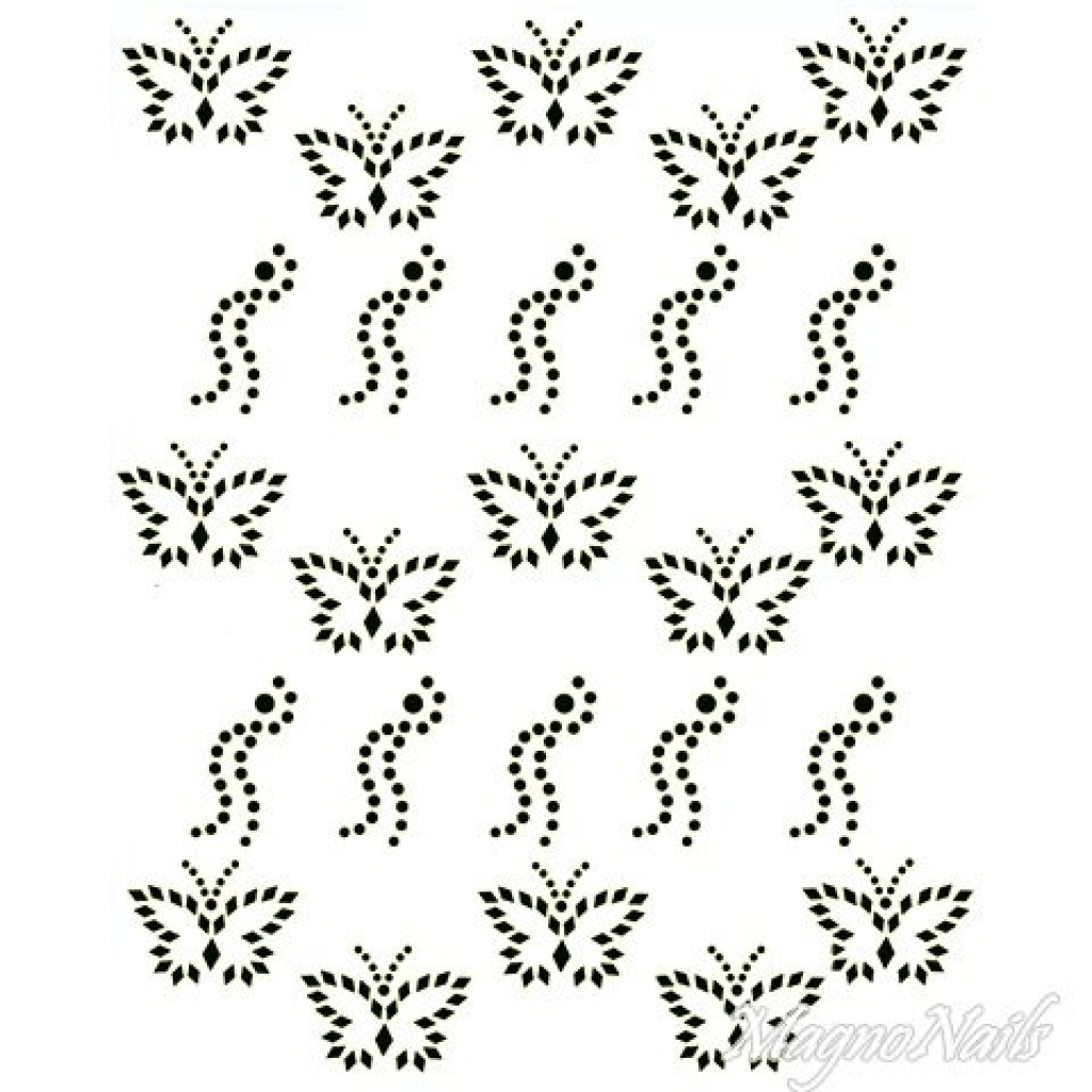 Crystal Nail Sticker - Bindis - schwarz Strasssteine Strass Aufkleber selbstklebende Nailart Nail art