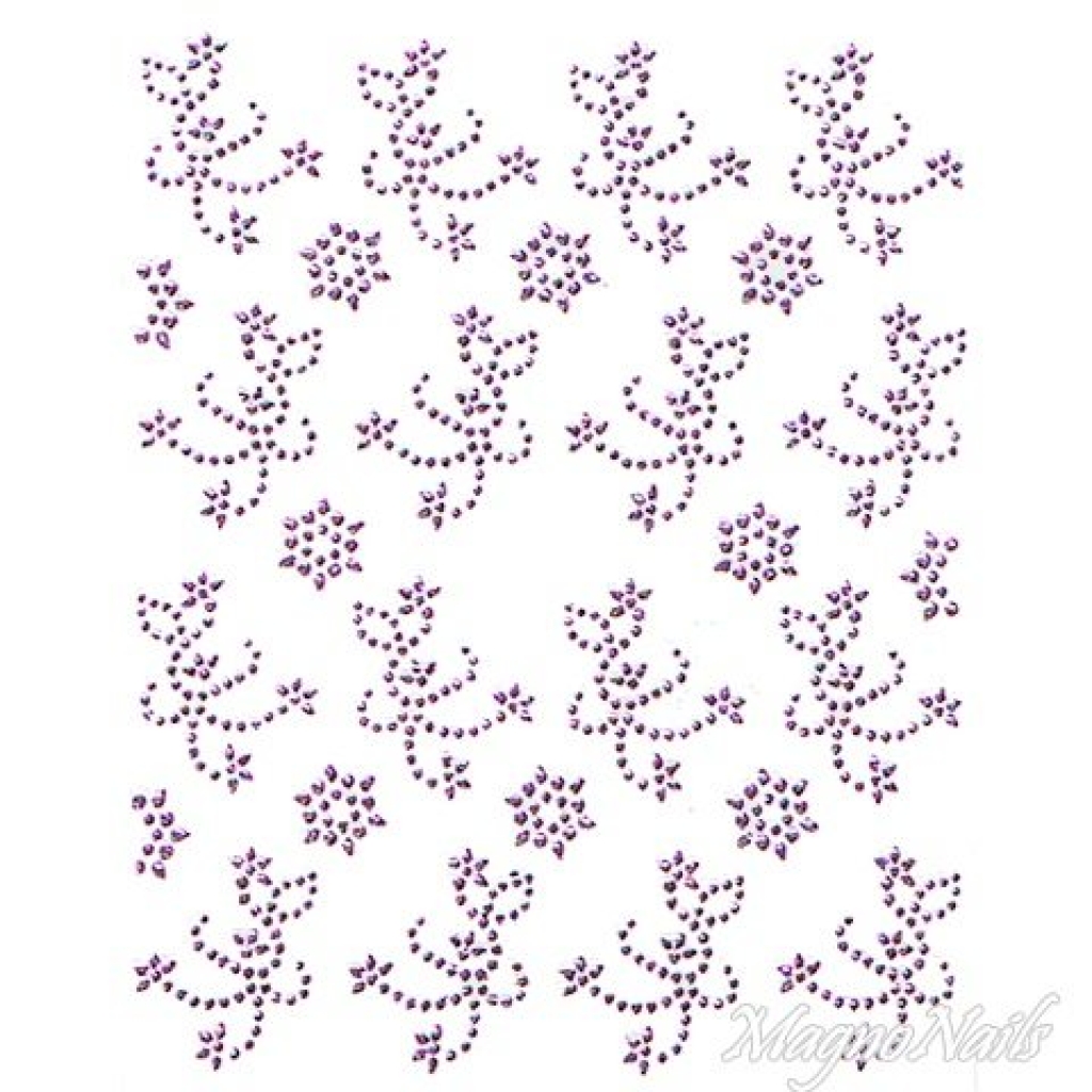 Crystal Nail Sticker - Bindis - lila Strasssteine Strass Aufkleber selbstklebende Nailar Nail art