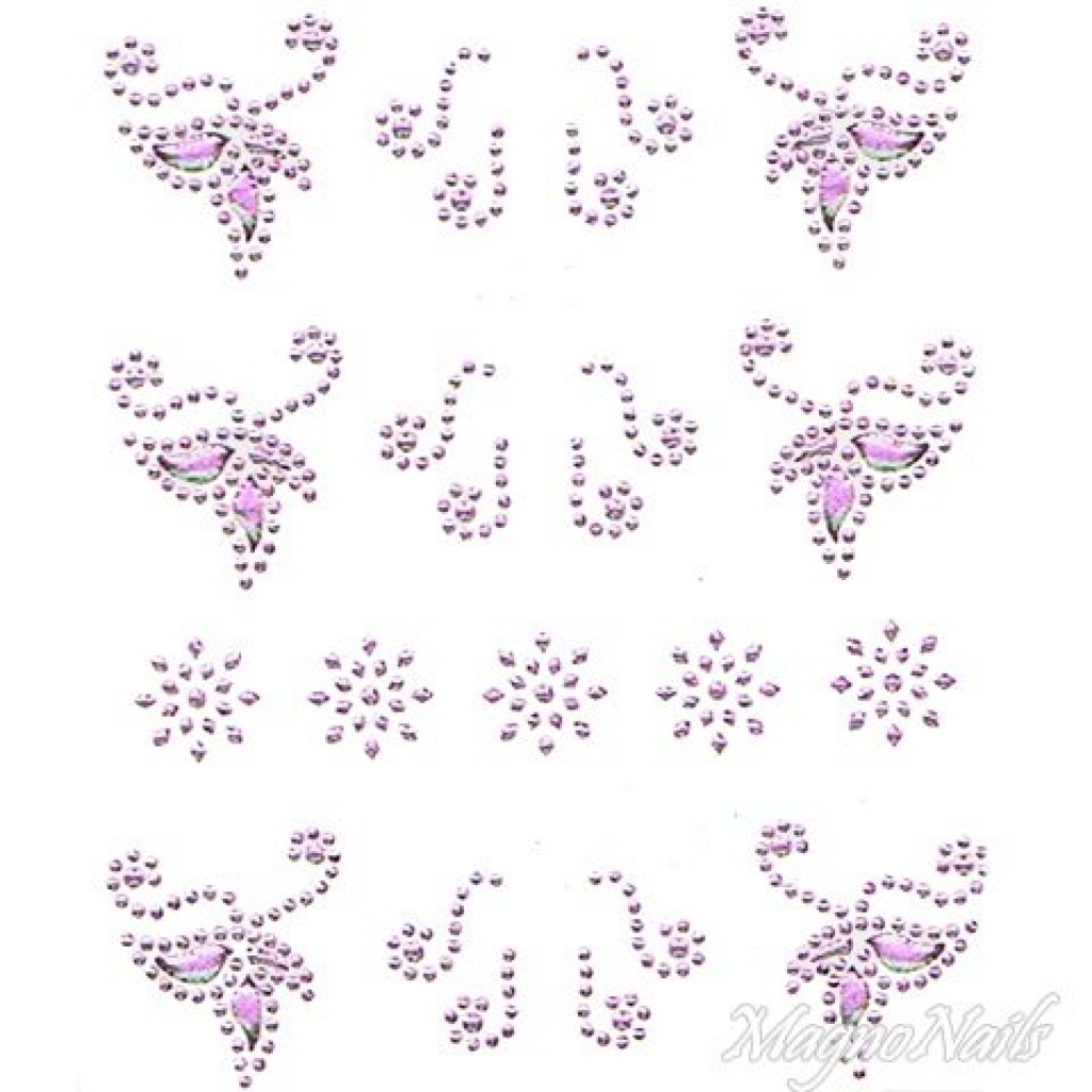 Crystal Nail Sticker - Bindis - lila Strasssteine Strass Aufkleber selbstklebende Nailar Nail art