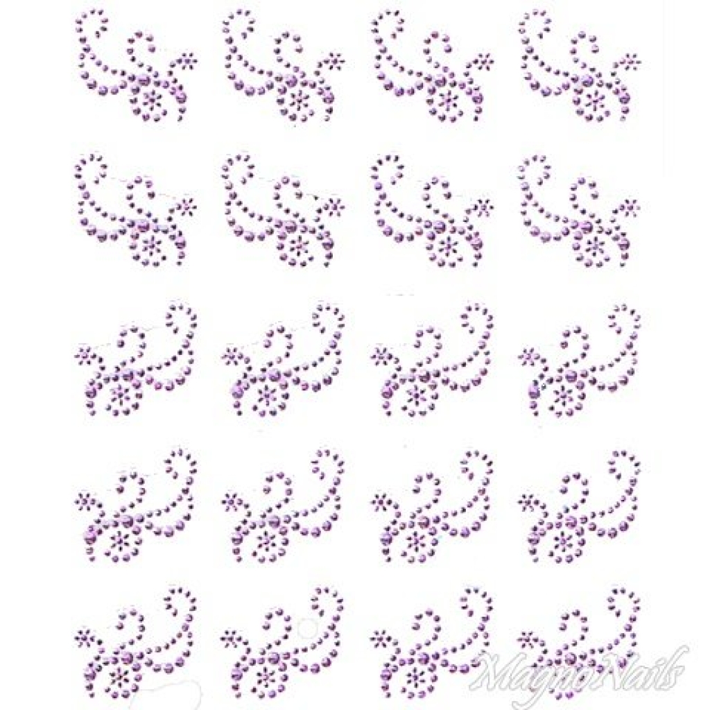 Crystal Nail Sticker - Bindis - lila Strasssteine Strass Aufkleber selbstklebende Nailar Nail art