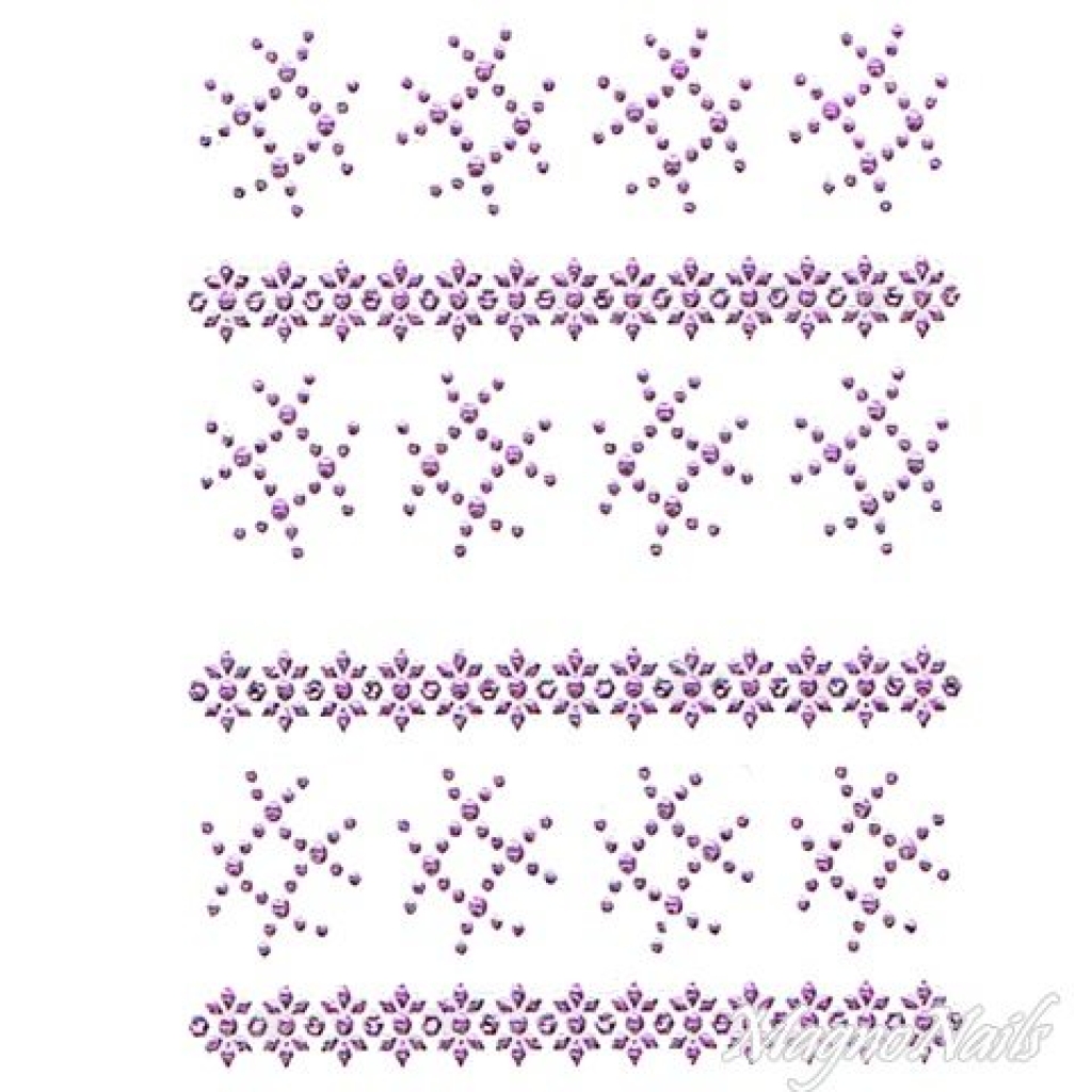 Crystal Nail Sticker - Bindis - lila Strasssteine Strass Aufkleber selbstklebende Nailar Nail art