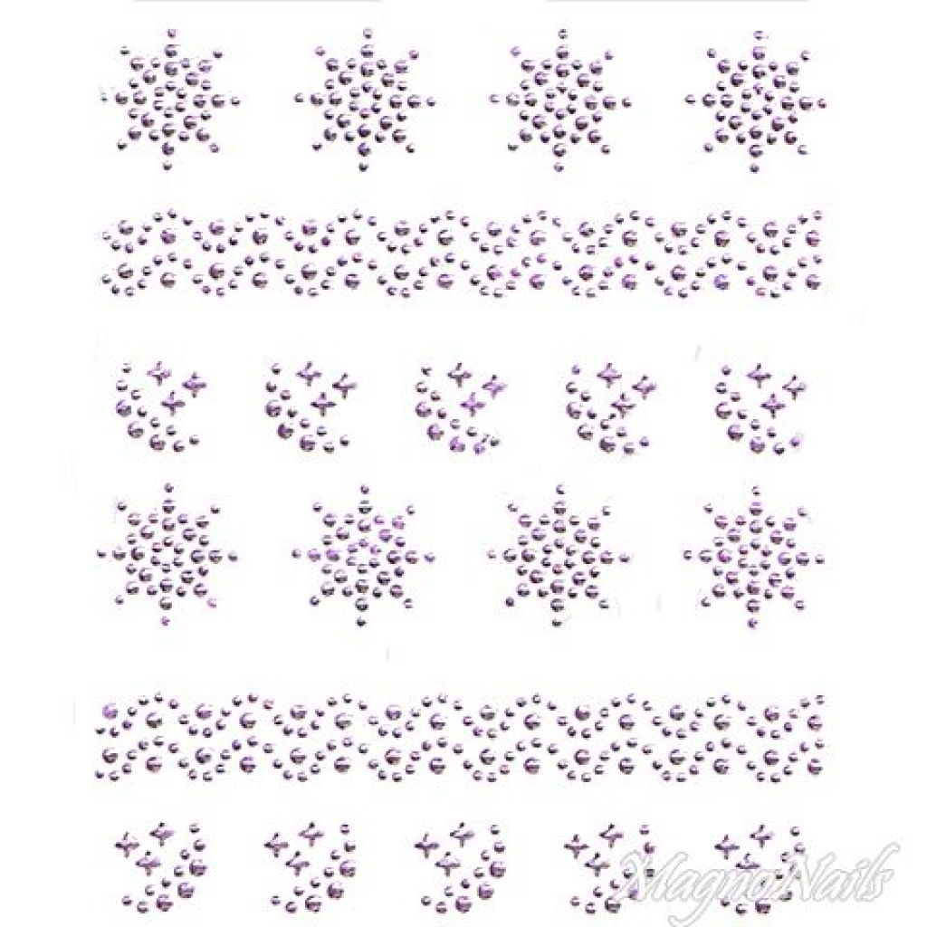 Crystal Nail Sticker - Bindis - lila Strasssteine Strass Aufkleber selbstklebende Nailar Nail art