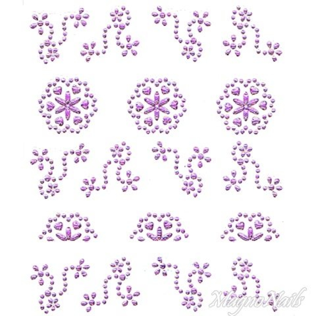 Crystal Nail Sticker - Bindis - lila Strasssteine Strass Aufkleber selbstklebende Nailar Nail art