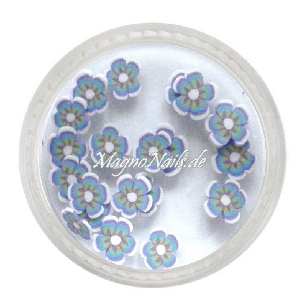 Einlegemotive - Fimo Blumen - Blumen blaubraun Nails Nagel Nögel Nailart