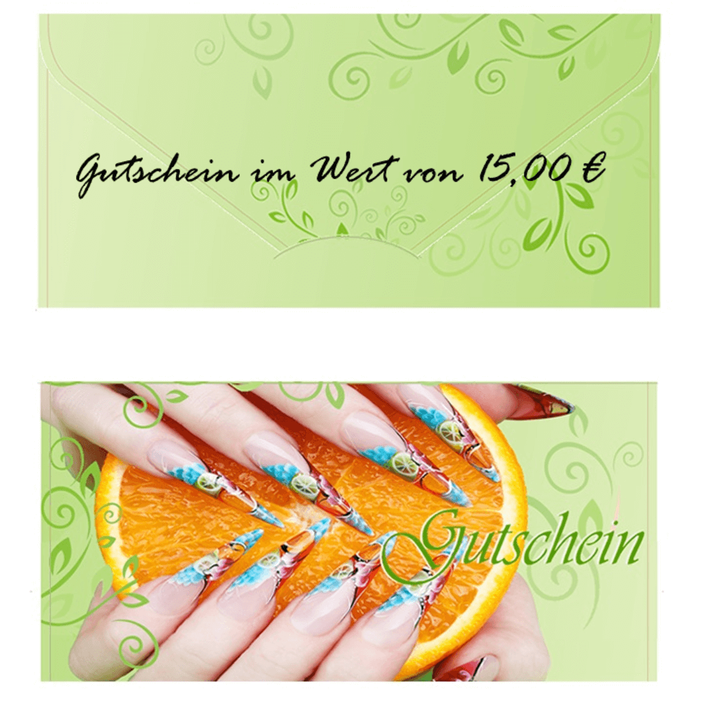 Gutschein im Wert von 15 Euro Geschenkgutschein Geschenk Nail Online Shop